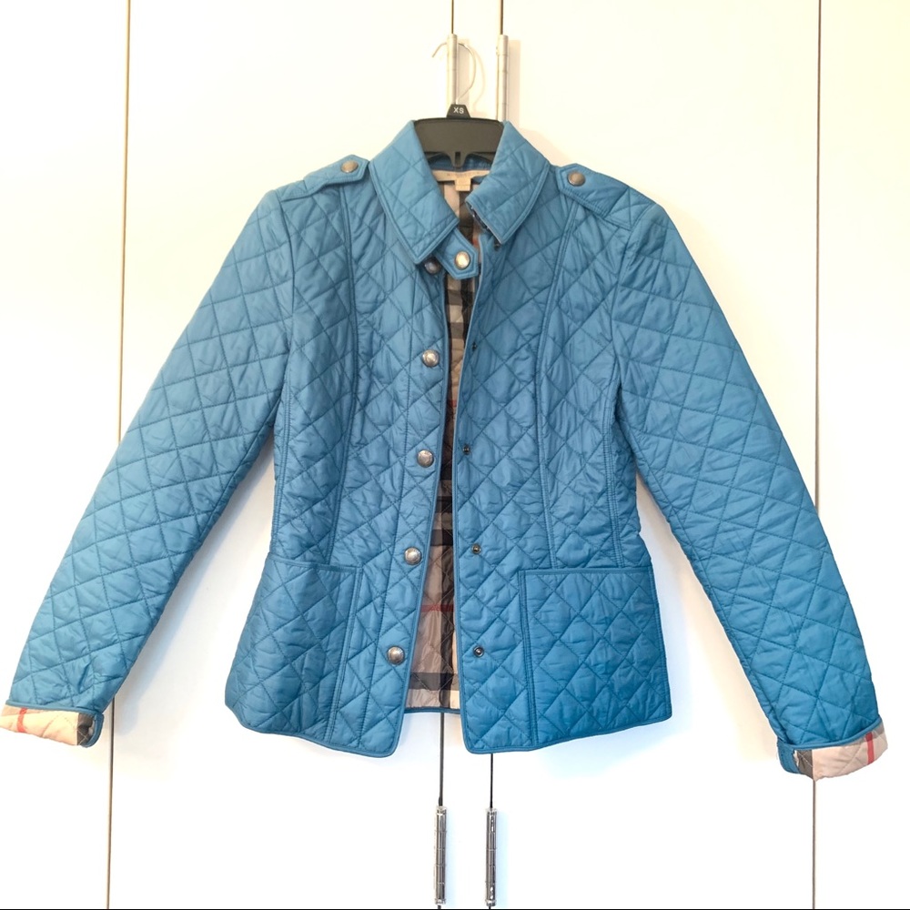 Burberry Teal Quilted Jacket